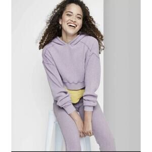 Wild Fable Cropped Waffle Hoodie Wild Fable Purple Women’s XL NWT